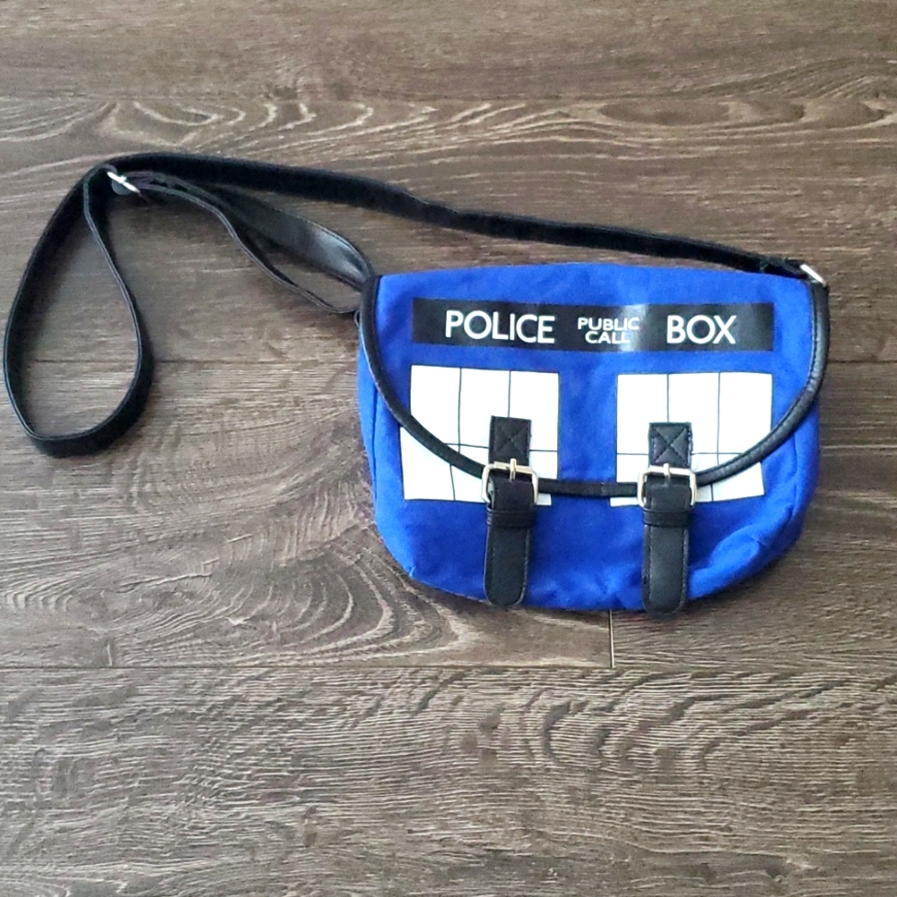 BBC Doctor Who TARDIS Police Box Canvas Crossbody Messenger Shoulder Bag Purse